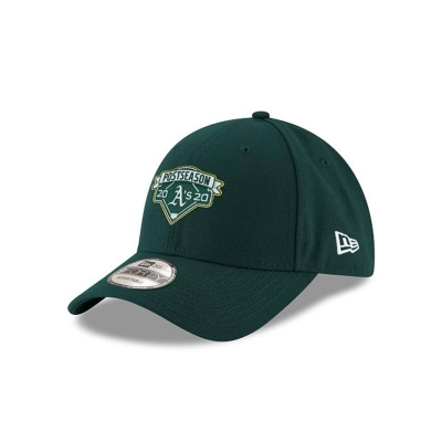 Green Oakland Athletics Hat - New Era MLB Postseason Locker Room 9FORTY Adjustable Caps USA8253976